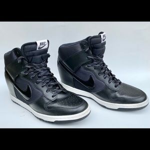 NIKE Dunk Sky Hi Essential Black Hidden Wedge Sneaker Shoes Women’s Size 9 US